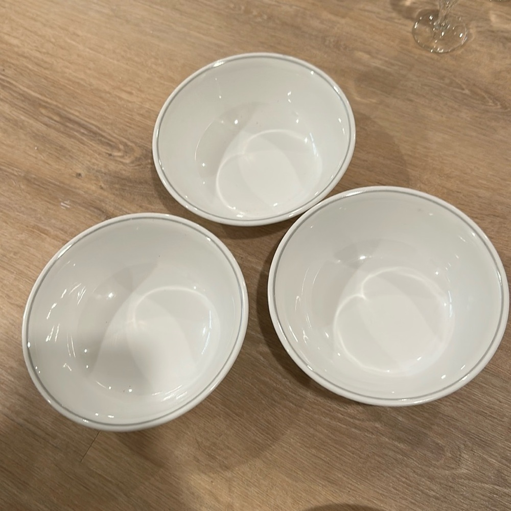 Corelle Gray Band Dessert Fruit Berry Bowls​